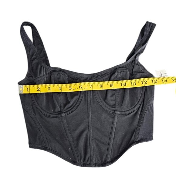 Anthropologie Womens Mesh Sheer Corset Top, Hook & Eye, Cropped, Black, S, NWT - Picture 5 of 7
